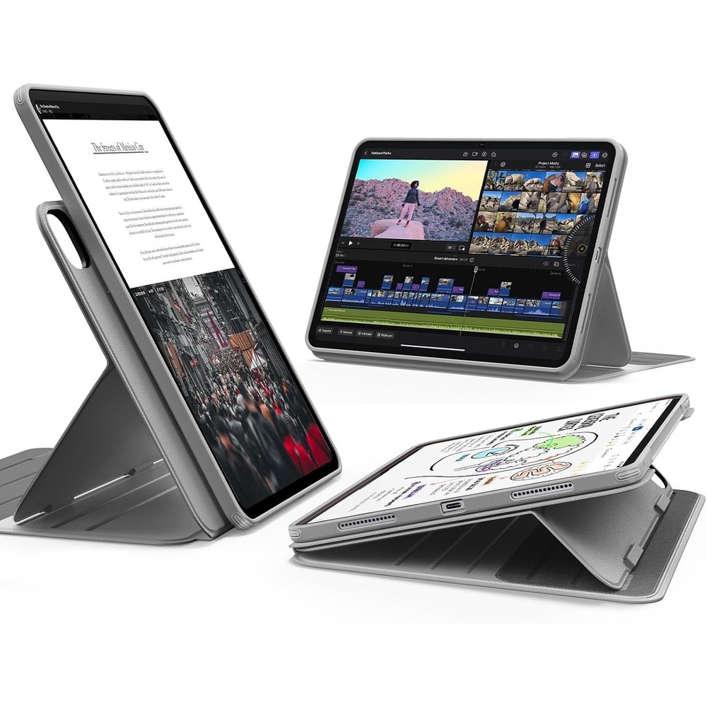 ESR Shift Series iPad Pro 11" 2025/2024 Case w/ Rotating Stand &‎ Cover GREY